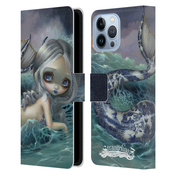 Strangeling Mermaid Blue Willow Tail Leather Book Wallet Case Cover For Apple iPhone 13 Pro Max