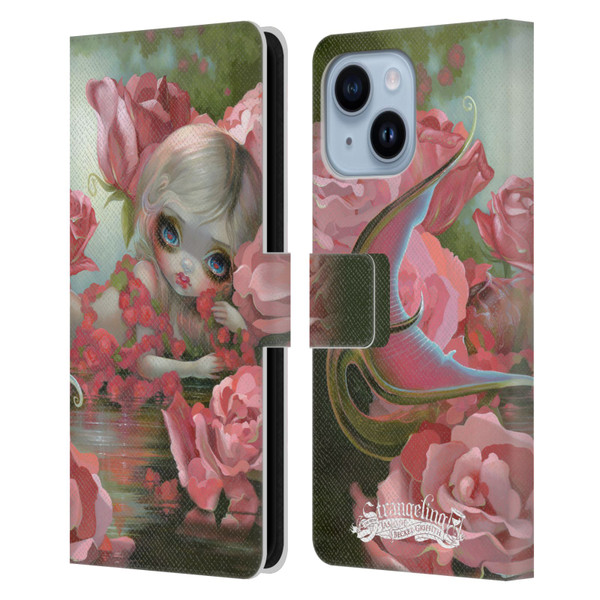 Strangeling Mermaid Roses Leather Book Wallet Case Cover For Apple iPhone 14 Plus