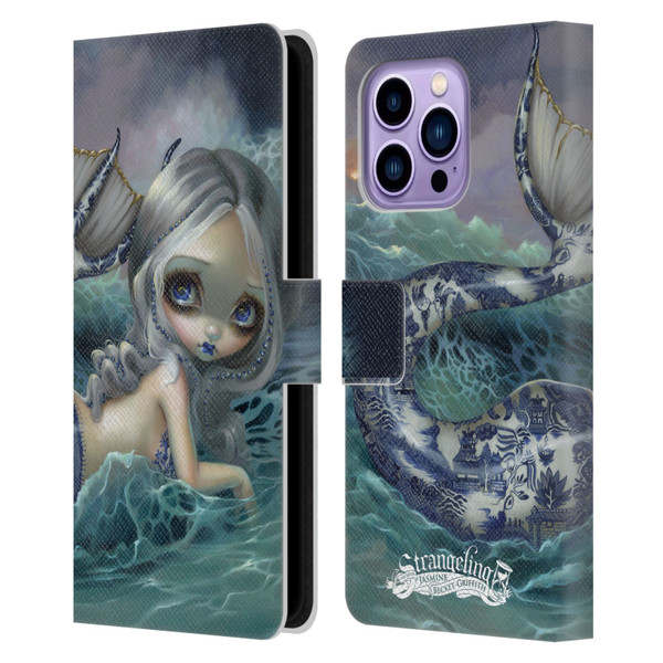 Strangeling Mermaid Blue Willow Tail Leather Book Wallet Case Cover For Apple iPhone 14 Pro Max