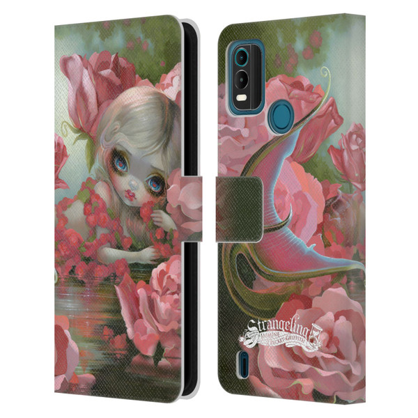 Strangeling Mermaid Roses Leather Book Wallet Case Cover For Nokia G11 Plus