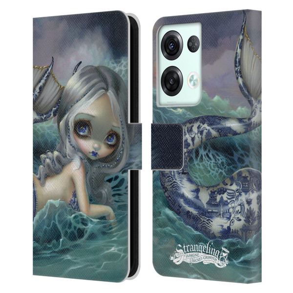 Strangeling Mermaid Blue Willow Tail Leather Book Wallet Case Cover For OPPO Reno8 Pro