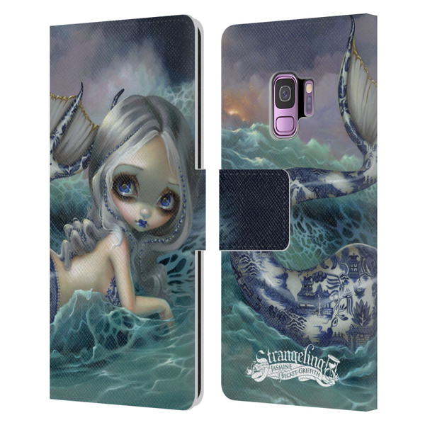 Strangeling Mermaid Blue Willow Tail Leather Book Wallet Case Cover For Samsung Galaxy S9