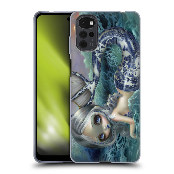 Strangeling Mermaid Blue Willow Tail Soft Gel Case for Motorola Moto G22