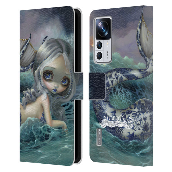 Strangeling Mermaid Blue Willow Tail Leather Book Wallet Case Cover For Xiaomi 12T Pro