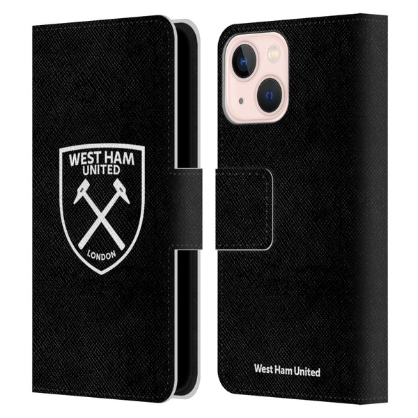 West Ham United FC Crest White Logo Leather Book Wallet Case Cover For Apple iPhone 13 Mini