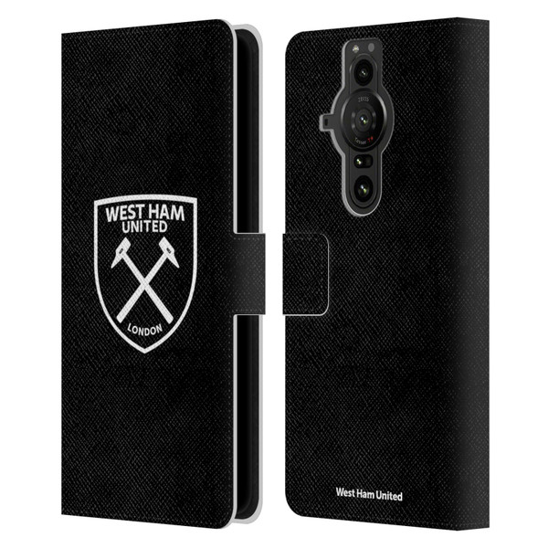 West Ham United FC Crest White Logo Leather Book Wallet Case Cover For Sony Xperia Pro-I