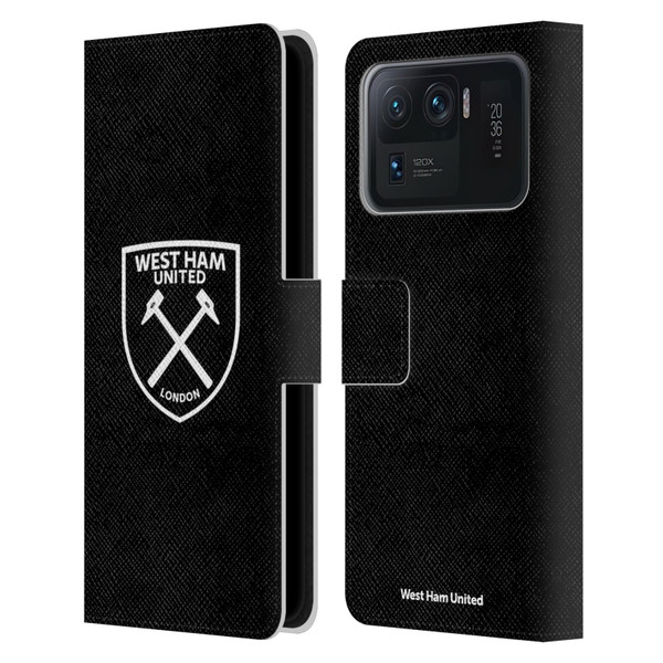 West Ham United FC Crest White Logo Leather Book Wallet Case Cover For Xiaomi Mi 11 Ultra