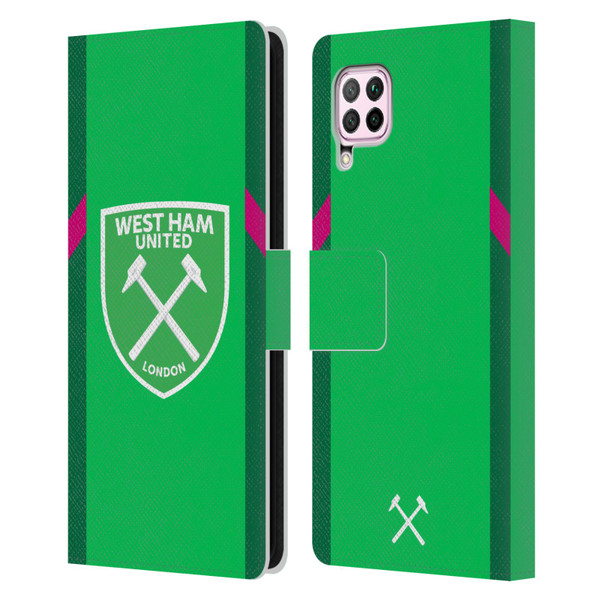 West Ham United FC 2023/24 Crest Kit Home Goalkeeper Leather Book Wallet Case Cover For Huawei Nova 6 SE / P40 Lite
