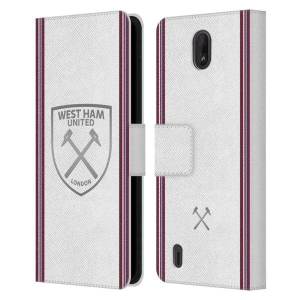 West Ham United FC 2023/24 Crest Kit Away Leather Book Wallet Case Cover For Nokia C01 Plus/C1 2nd Edition