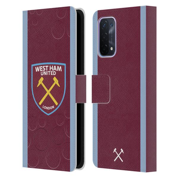 West Ham United FC 2023/24 Crest Kit Home Leather Book Wallet Case Cover For OPPO A54 5G