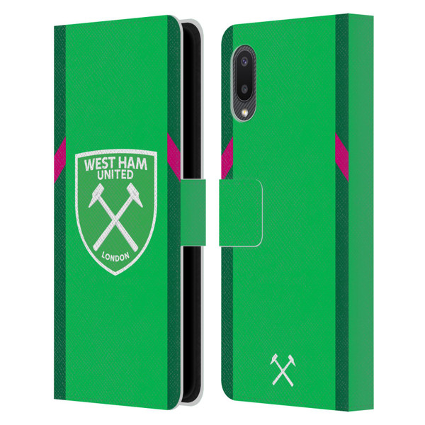 West Ham United FC 2023/24 Crest Kit Home Goalkeeper Leather Book Wallet Case Cover For Samsung Galaxy A02/M02 (2021)