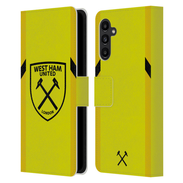 West Ham United FC 2023/24 Crest Kit Away Goalkeeper Leather Book Wallet Case Cover For Samsung Galaxy A13 5G (2021)