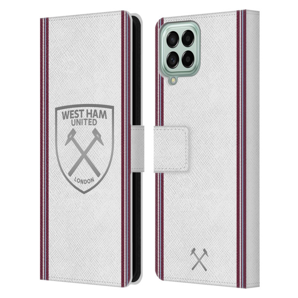 West Ham United FC 2023/24 Crest Kit Away Leather Book Wallet Case Cover For Samsung Galaxy M53 (2022)