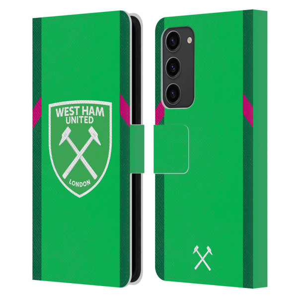 West Ham United FC 2023/24 Crest Kit Home Goalkeeper Leather Book Wallet Case Cover For Samsung Galaxy S23+ 5G