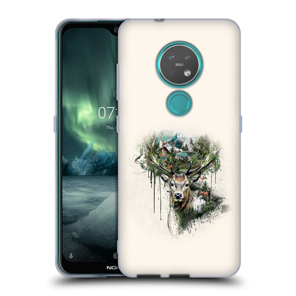Riza Peker Animal Abstract Deer Wilderness Soft Gel Case for Nokia 6.2 / 7.2