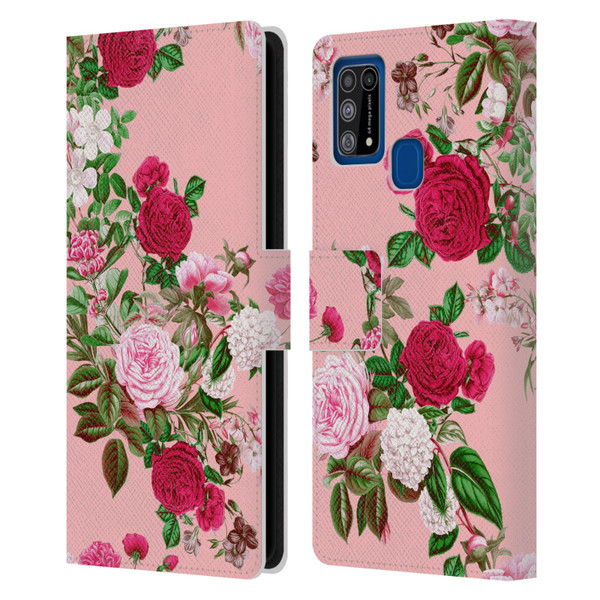 Riza Peker Florals Romance Leather Book Wallet Case Cover For Samsung Galaxy M31 (2020)