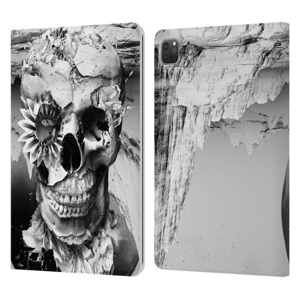 Riza Peker Skulls 6 Black And White 2 Leather Book Wallet Case Cover For Apple iPad Pro 11 2020 / 2021 / 2022