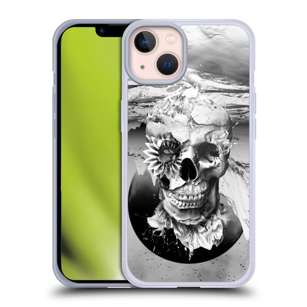 Riza Peker Skulls 6 Black And White 2 Soft Gel Case for Apple iPhone 13