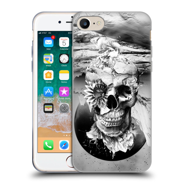 Riza Peker Skulls 6 Black And White 2 Soft Gel Case for Apple iPhone 7 / 8 / SE 2020 & 2022
