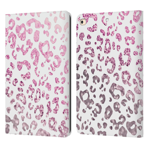 Monika Strigel Animal Print Glitter Pink Leather Book Wallet Case Cover For Apple iPad 9.7 2017 / iPad 9.7 2018