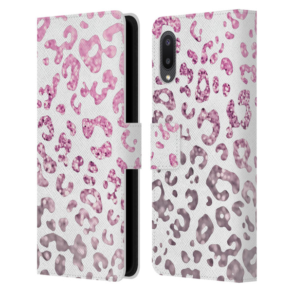 Monika Strigel Animal Print Glitter Pink Leather Book Wallet Case Cover For Samsung Galaxy A02/M02 (2021)