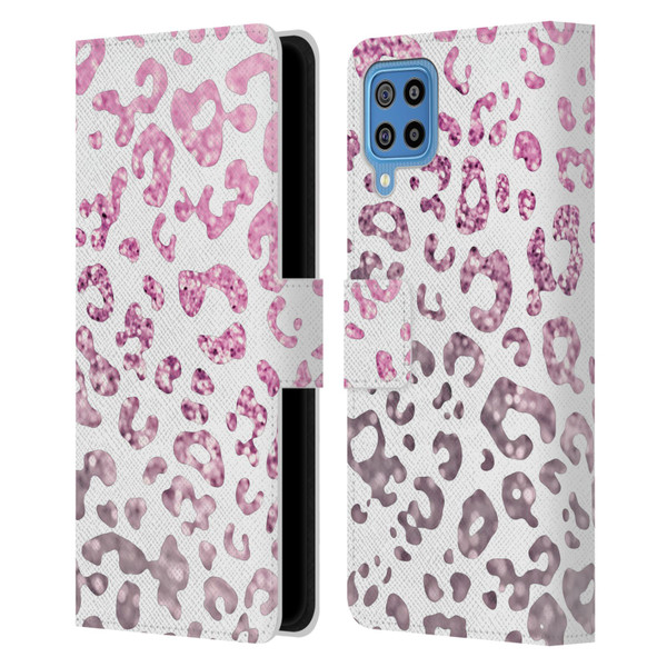 Monika Strigel Animal Print Glitter Pink Leather Book Wallet Case Cover For Samsung Galaxy F22 (2021)