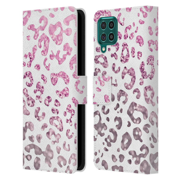 Monika Strigel Animal Print Glitter Pink Leather Book Wallet Case Cover For Samsung Galaxy F62 (2021)