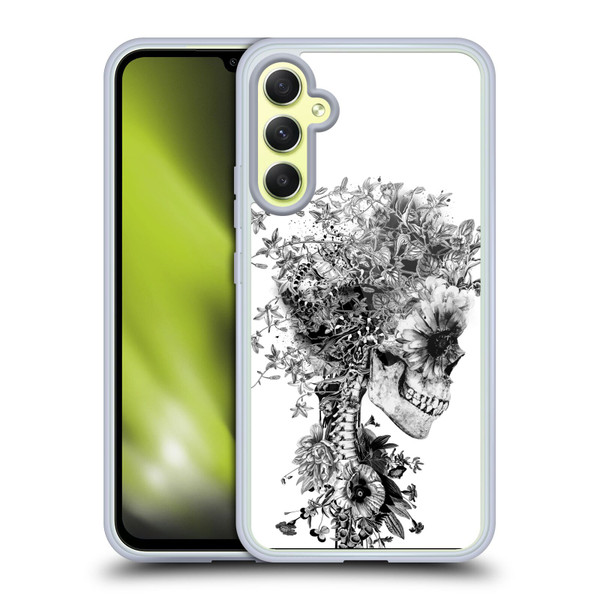 Riza Peker Skulls 6 Black And White Soft Gel Case for Samsung Galaxy A34 5G