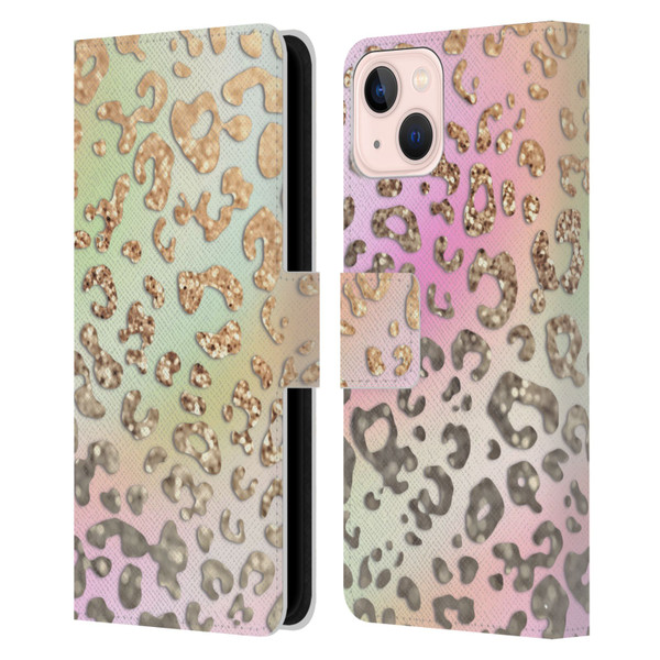 Monika Strigel Dreamland Gold Leopard Leather Book Wallet Case Cover For Apple iPhone 13