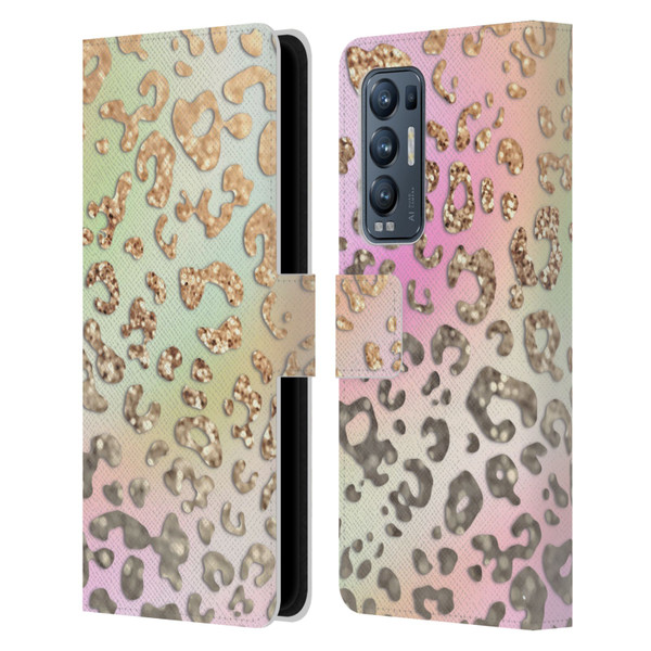 Monika Strigel Dreamland Gold Leopard Leather Book Wallet Case Cover For OPPO Find X3 Neo / Reno5 Pro+ 5G