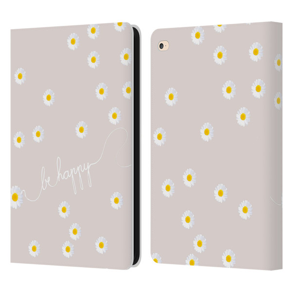 Monika Strigel Happy Daisy Nude Leather Book Wallet Case Cover For Apple iPad Air 2 (2014)