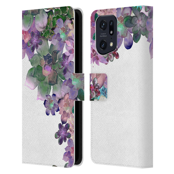 Monika Strigel My Garden Succulent Leather Book Wallet Case Cover For OPPO Find X5