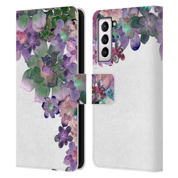 Monika Strigel My Garden Succulent Leather Book Wallet Case Cover For Samsung Galaxy S21 5G