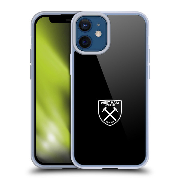 West Ham United FC Crest White Logo Soft Gel Case for Apple iPhone 12 Mini