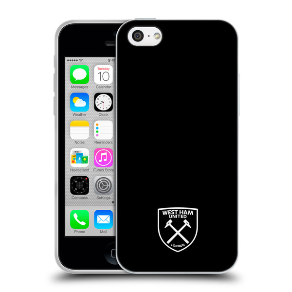 West Ham United FC Crest White Logo Soft Gel Case for Apple iPhone 5c