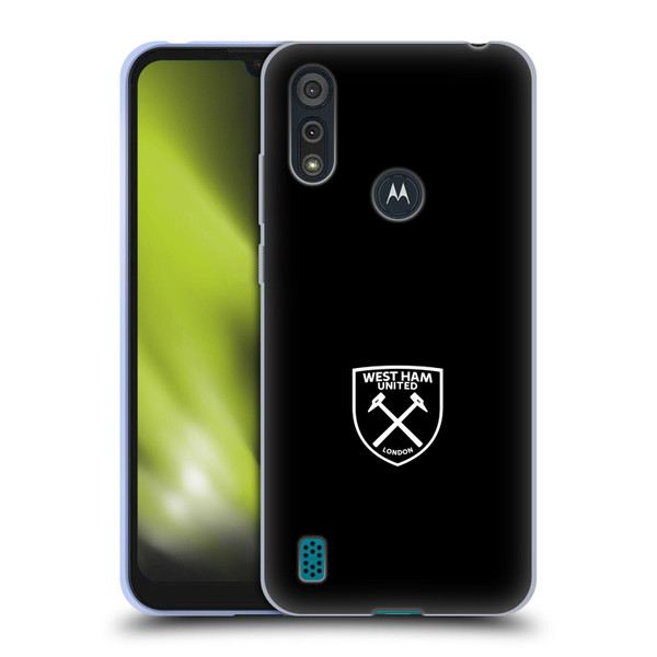 West Ham United FC Crest White Logo Soft Gel Case for Motorola Moto E6s (2020)