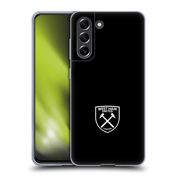 West Ham United FC Crest White Logo Soft Gel Case for Samsung Galaxy S21 FE 5G