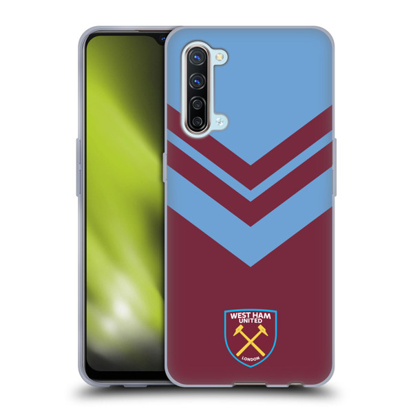 West Ham United FC Crest Graphics Arrowhead Lines Soft Gel Case for OPPO Find X2 Lite 5G