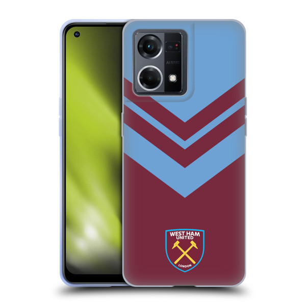 West Ham United FC Crest Graphics Arrowhead Lines Soft Gel Case for OPPO Reno8 4G