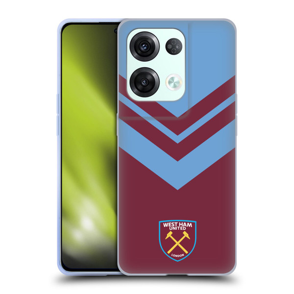 West Ham United FC Crest Graphics Arrowhead Lines Soft Gel Case for OPPO Reno8 Pro