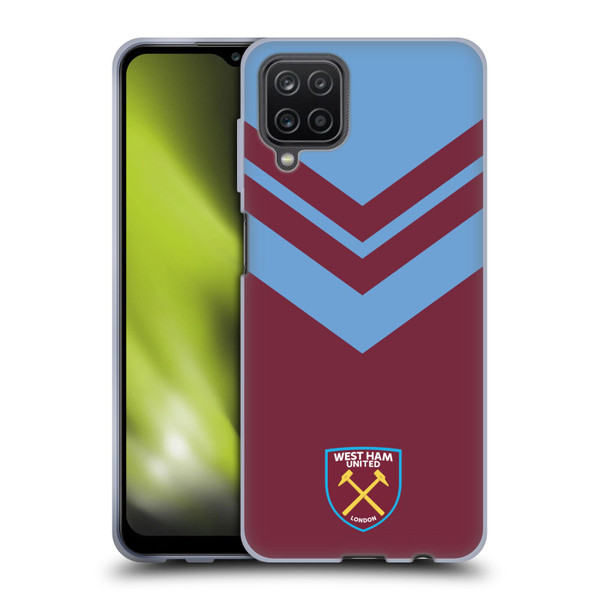 West Ham United FC Crest Graphics Arrowhead Lines Soft Gel Case for Samsung Galaxy A12 (2020)