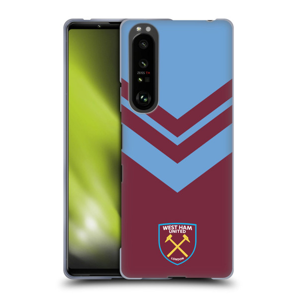 West Ham United FC Crest Graphics Arrowhead Lines Soft Gel Case for Sony Xperia 1 III