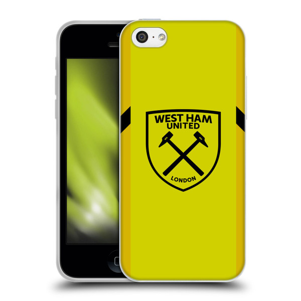 West Ham United FC 2023/24 Crest Kit Away Goalkeeper Soft Gel Case for Apple iPhone 5c