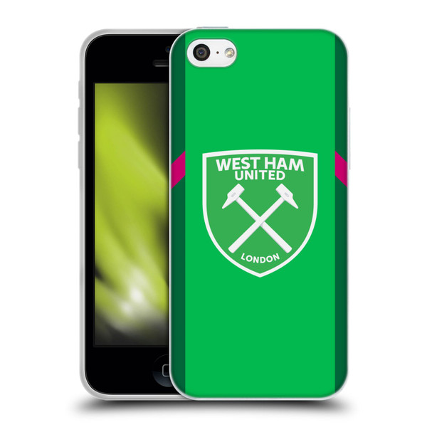 West Ham United FC 2023/24 Crest Kit Home Goalkeeper Soft Gel Case for Apple iPhone 5c