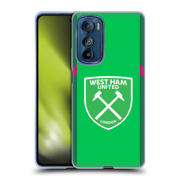 West Ham United FC 2023/24 Crest Kit Home Goalkeeper Soft Gel Case for Motorola Edge 30