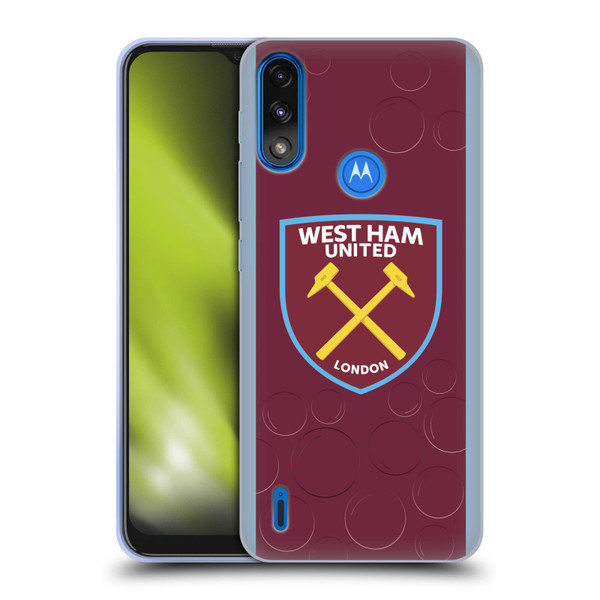 West Ham United FC 2023/24 Crest Kit Home Soft Gel Case for Motorola Moto E7 Power / Moto E7i Power