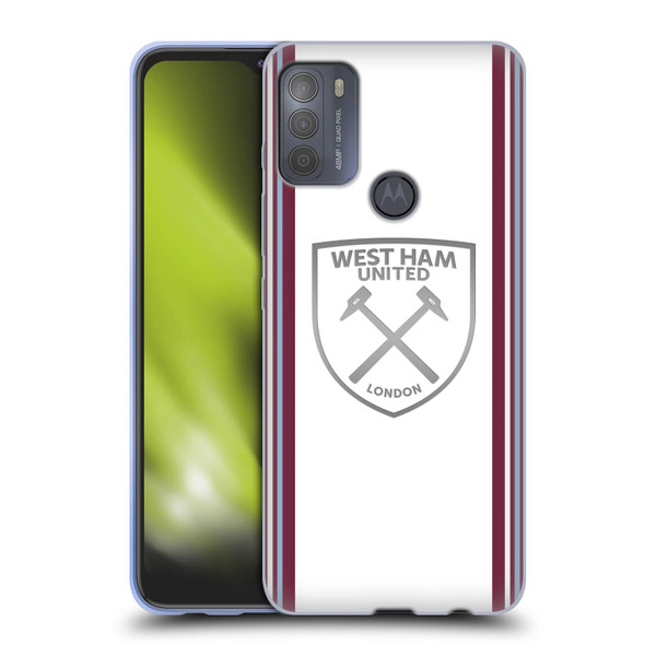 West Ham United FC 2023/24 Crest Kit Away Soft Gel Case for Motorola Moto G50