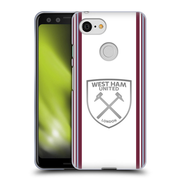 West Ham United FC 2023/24 Crest Kit Away Soft Gel Case for Google Pixel 3