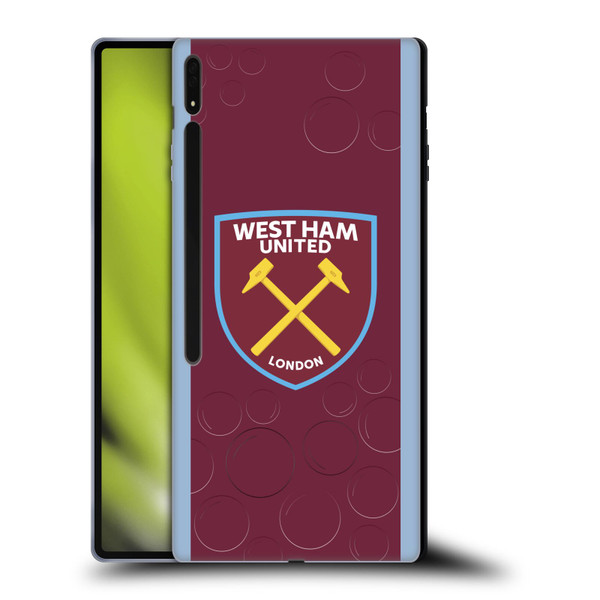 West Ham United FC 2023/24 Crest Kit Home Soft Gel Case for Samsung Galaxy Tab S8 Ultra