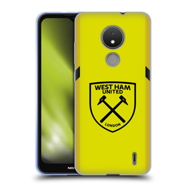 West Ham United FC 2023/24 Crest Kit Away Goalkeeper Soft Gel Case for Nokia C21